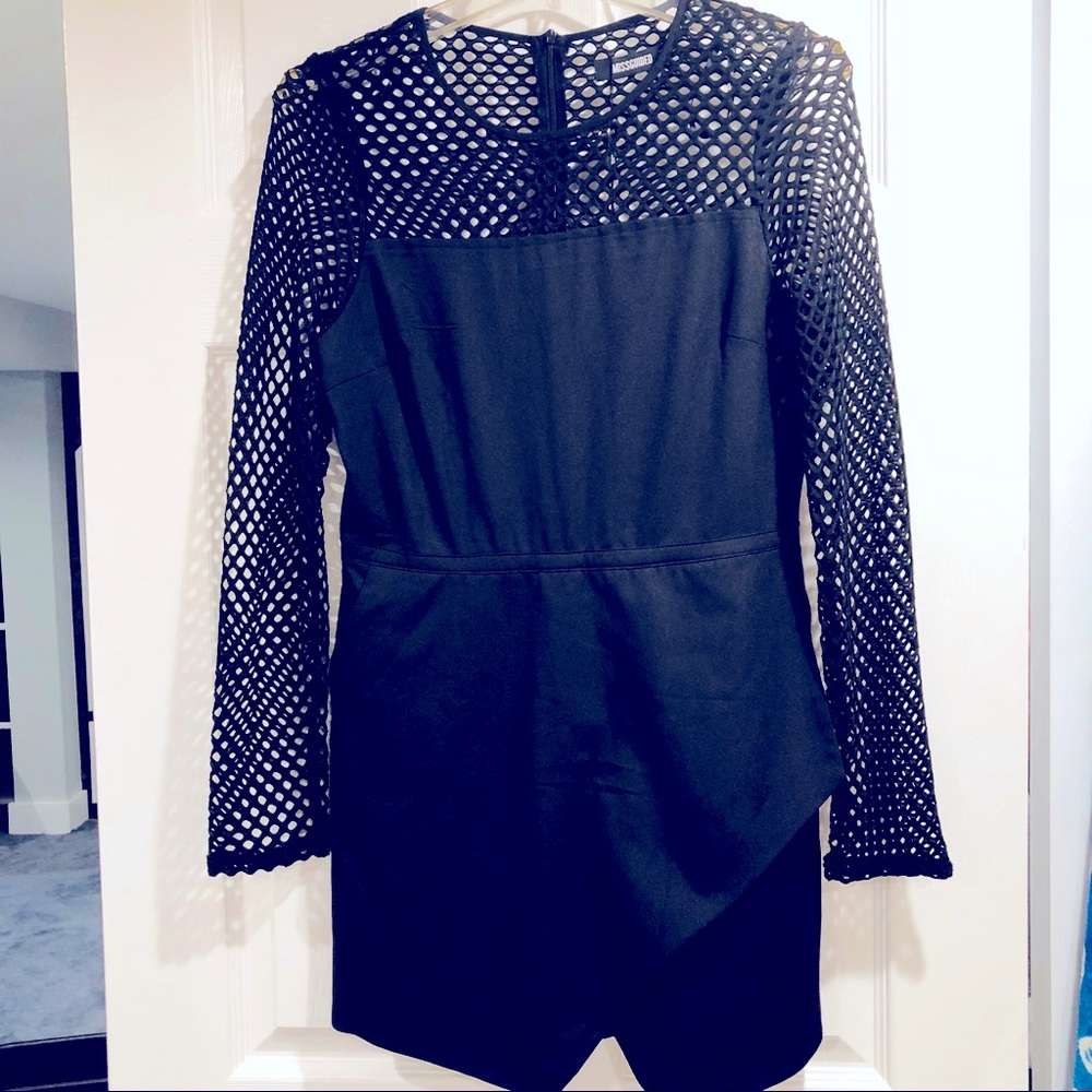 Black Mesh MISSguided Shorts Jumper